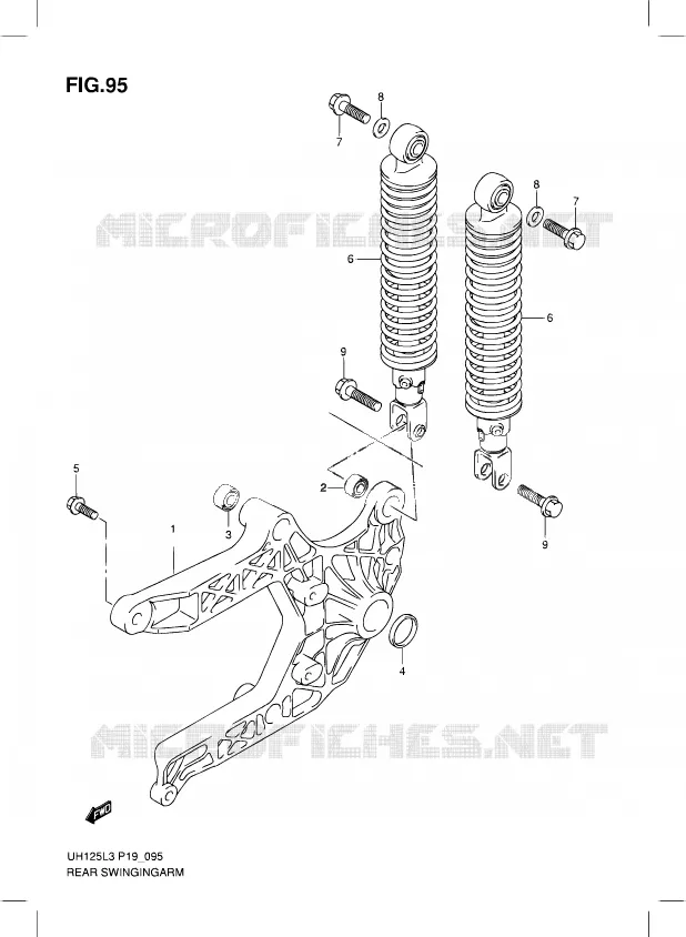 BRAS OSCILLANT ARRIERE Suzuki SCOOTER 125 BURGMAN 2013  UH125G L3 (P19)