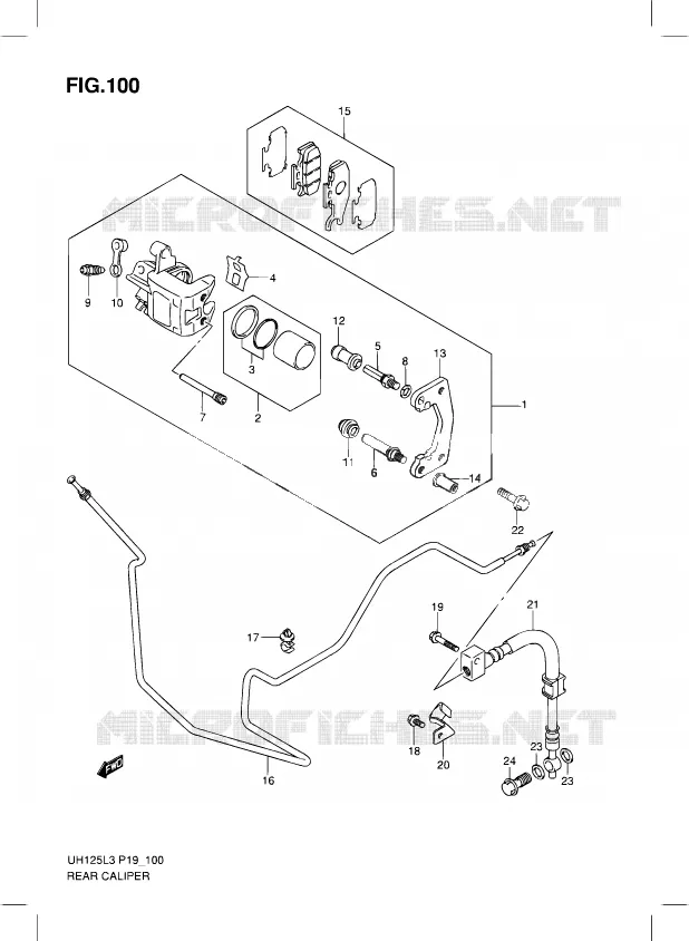 ETRIER DE FREIN ARRIERE Suzuki SCOOTER 125 BURGMAN 2012  UH125G L3 (P19)