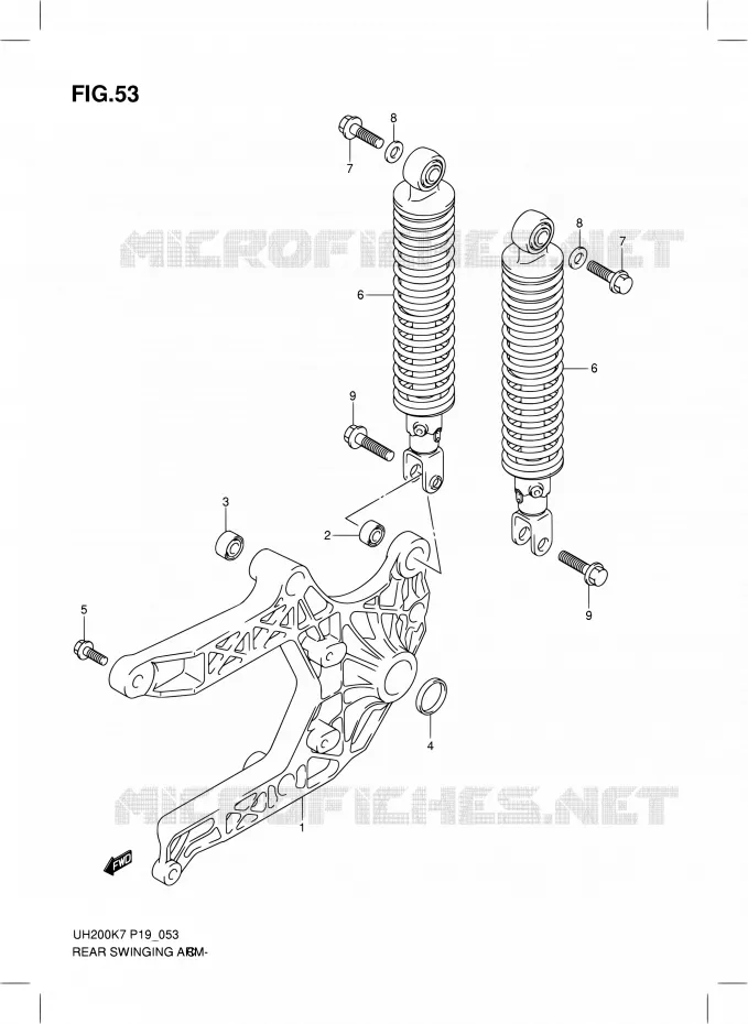 BRAS OSCILLANT ARRIERE Suzuki SCOOTER 200 BURGMAN 2007  UH200K7(E19)
