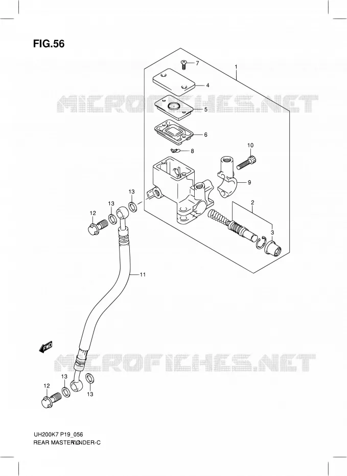 MAITRE CYLINDRE ARRIERE Suzuki SCOOTER 200 BURGMAN 2009  UH200K9(E02)