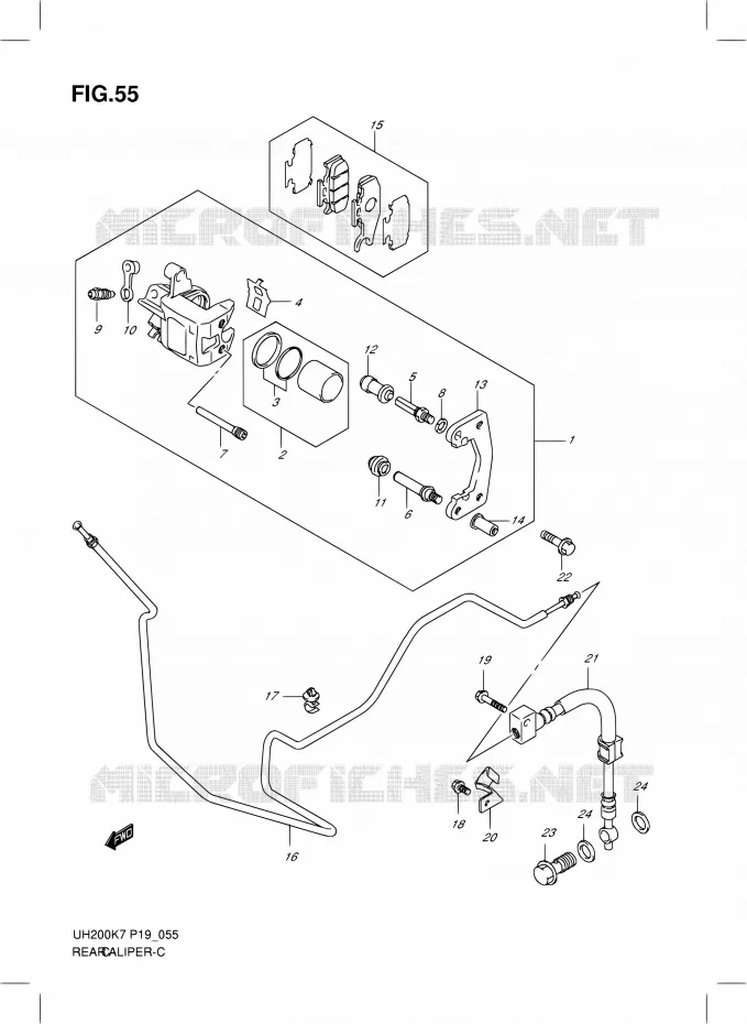 ETRIER DE FREIN ARRIERE Suzuki SCOOTER 200 BURGMAN 2010  UH200L0(E02)
