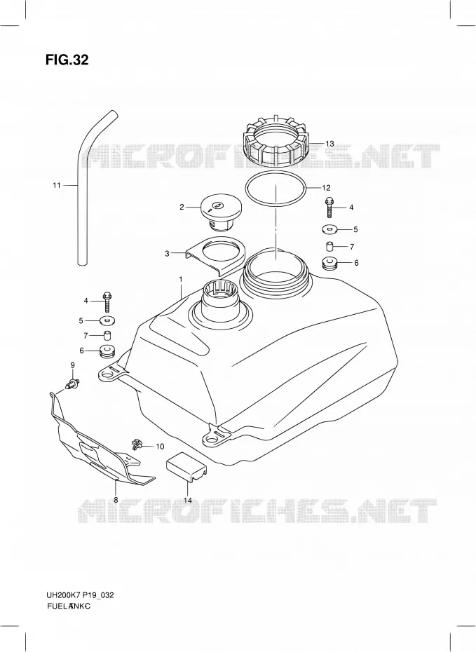 RESERVOIR D'ESSENCE Suzuki SCOOTER 200 BURGMAN 2010  UH200L0(E02)
