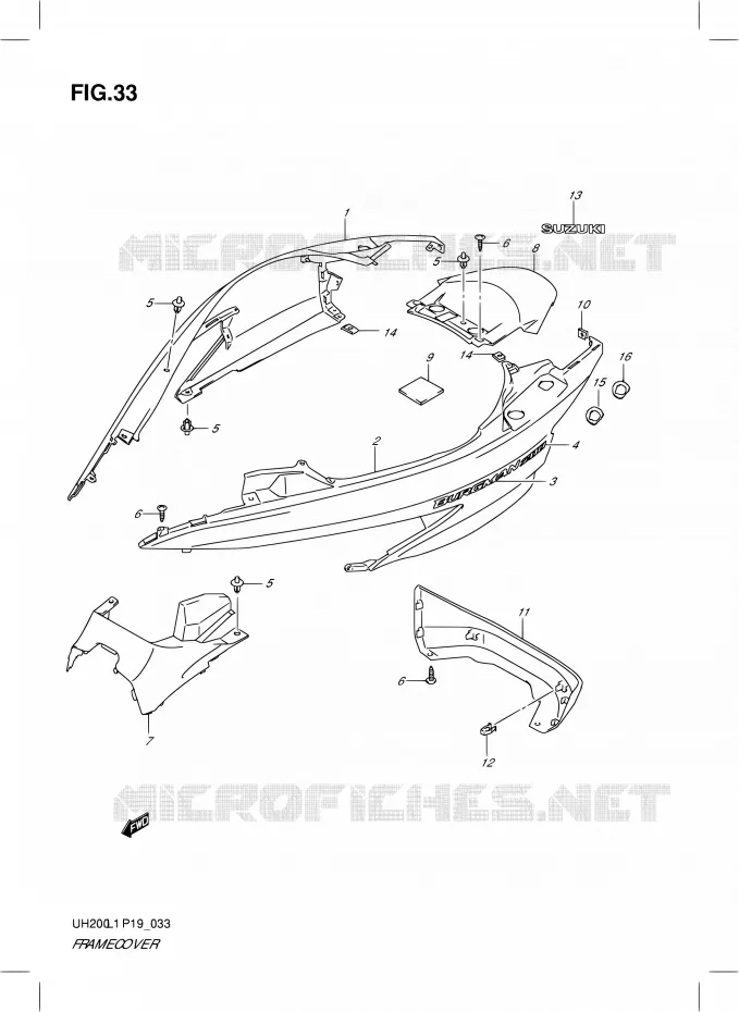 CARENAGES ARRIERE Suzuki SCOOTER 200 BURGMAN 2011  UH200L1(P02)