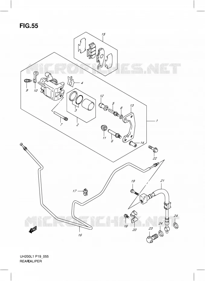 ETRIER DE FREIN ARRIERE Suzuki SCOOTER 200 BURGMAN 2011  UH200L1(P02)
