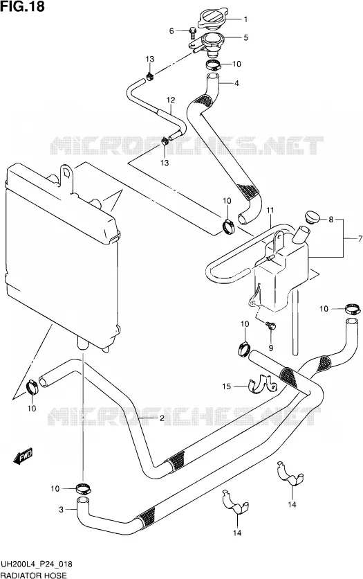 DURITE DE RADIATEUR Suzuki SCOOTER 200 BURGMAN 2014  UH200 L4 (P24)