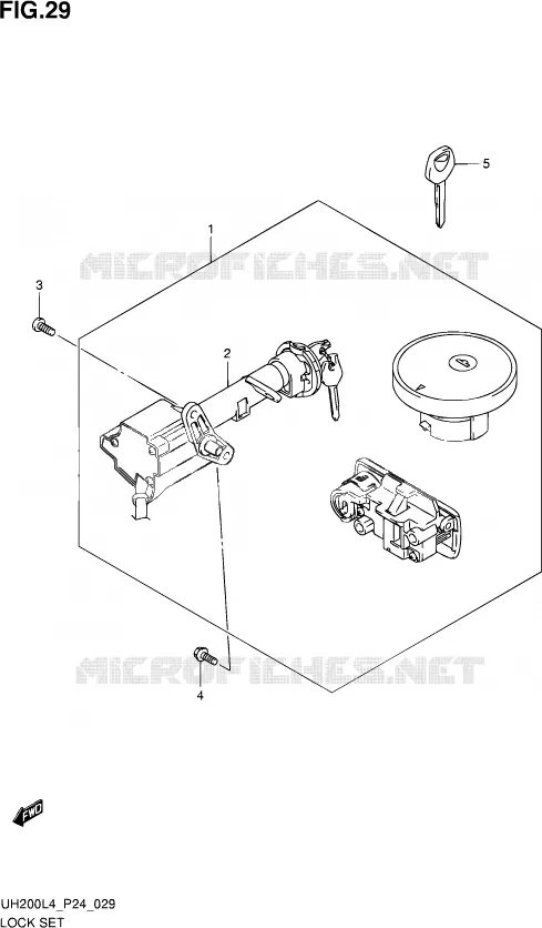 KIT SERRURE Suzuki SCOOTER 200 BURGMAN 2014  UH200 L4 (P24)