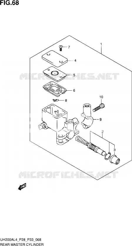 MAITRE CYLINDRE ARRIERE Suzuki SCOOTER 200 BURGMAN 2014  UH200A L4 (P03,P28,P33)