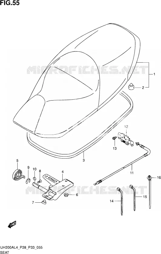 SELLE Suzuki SCOOTER 200 BURGMAN 2014  UH200A L4 (P03,P28,P33)