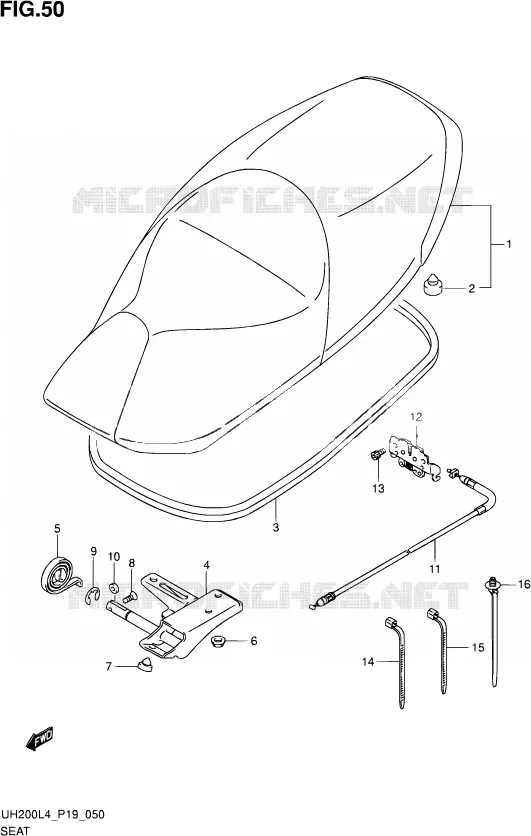 SELLE Suzuki SCOOTER 200 BURGMAN 2014  UH200A L4 (P19)
