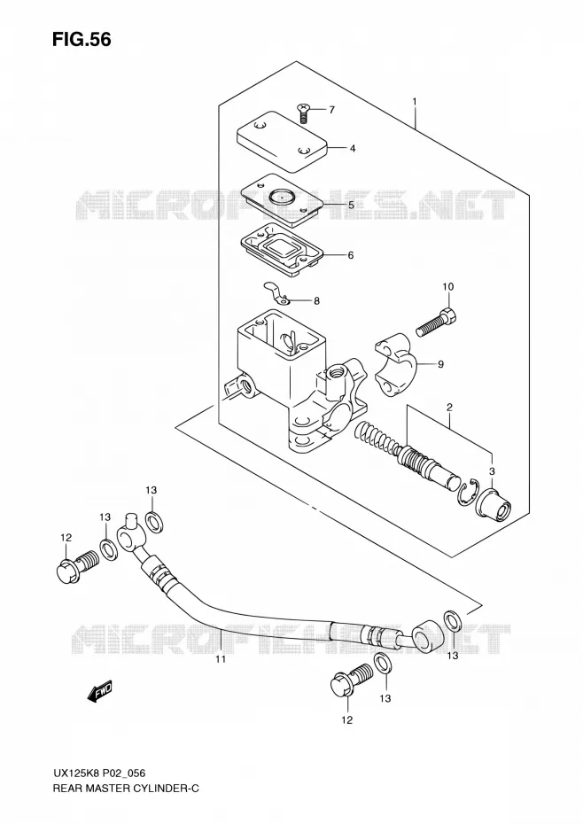 MAITRE CYLINDRE ARRIERE Suzuki SCOOTER 125 SIXTEEN 2008  UX125K8(P19)