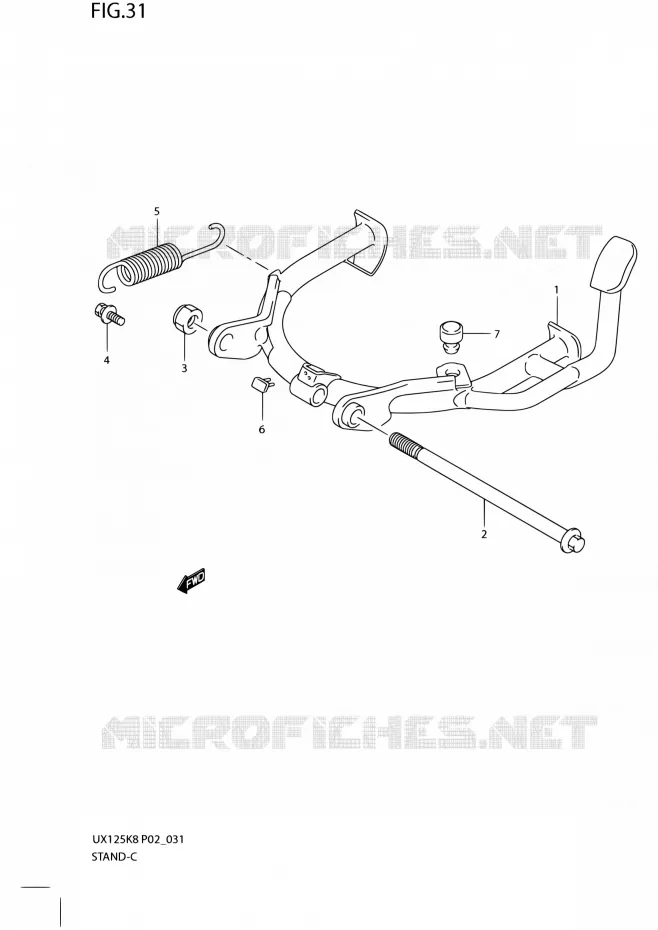 BEQUILLE Suzuki SCOOTER 125 SIXTEEN 2010  UX125L0(P19)