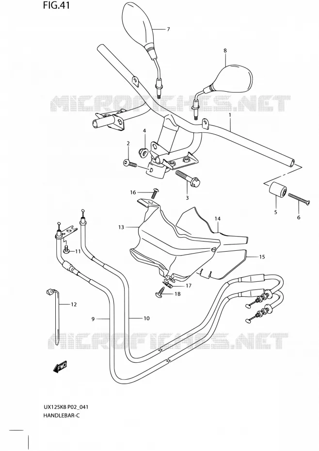 GUIDON Suzuki SCOOTER 125 SIXTEEN 2010  UX125L0(P19)