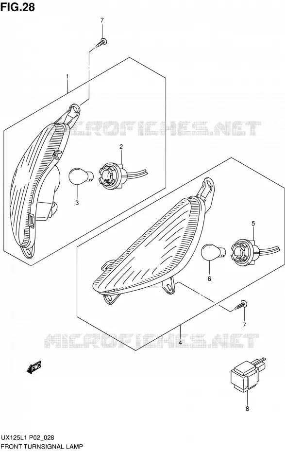 CLIGNOTANTS AVANT Suzuki SCOOTER 125 SIXTEEN 2011  UX125L1(P19)