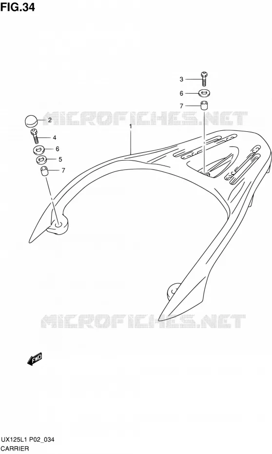 PORTE PAQUET Suzuki SCOOTER 125 SIXTEEN 2012  UX125L1(P19)