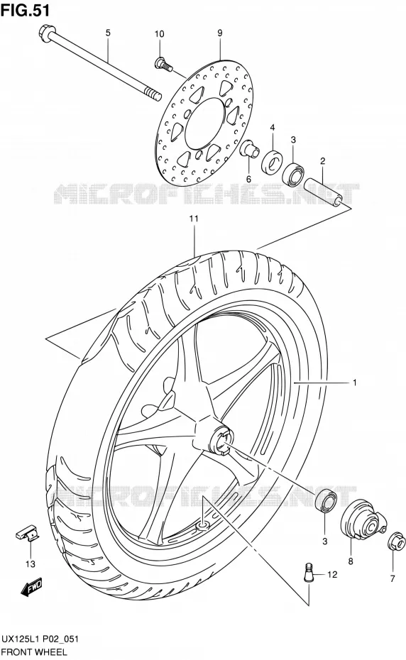 ROUE AVANT Suzuki SCOOTER 125 SIXTEEN 2012  UX125L1(P19)