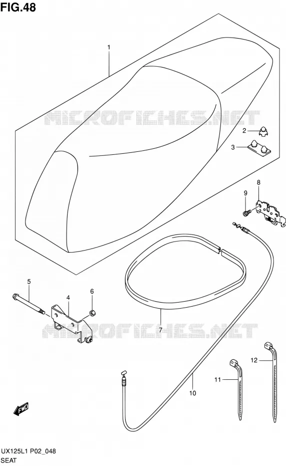 SELLE Suzuki SCOOTER 125 SIXTEEN 2012  UX125L1(P19)