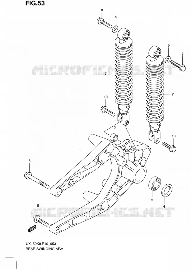 BRAS OSCILLANT ARRIERE Suzuki SCOOTER 150 SIXTEEN 2010  UX150 L0 (P19)