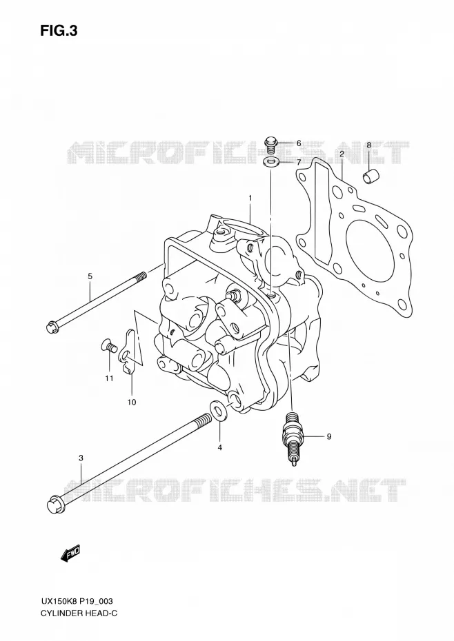 CULASSE Suzuki SCOOTER 150 SIXTEEN 2010  UX150 L0 (P19)