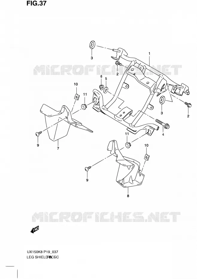 SUPPORT MARCHE PIEDS Suzuki SCOOTER 150 SIXTEEN 2010  UX150 L0 (P19)