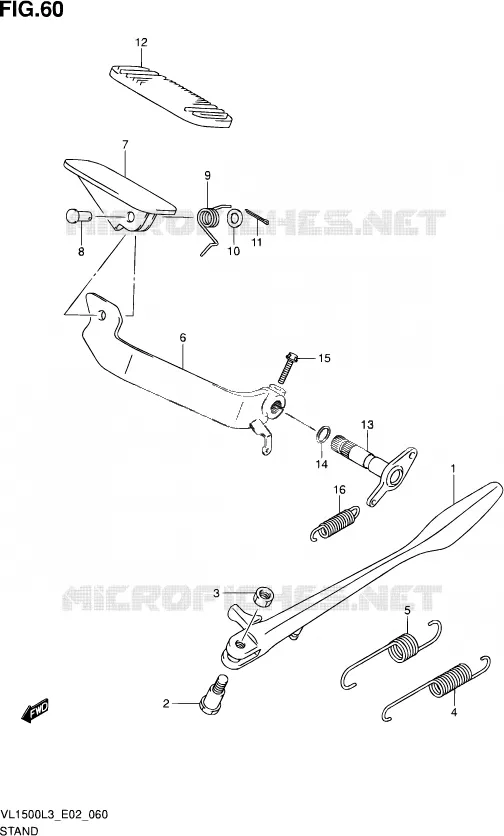 BEQUILLE (VL1500L3 E02) Suzuki MOTO 1500 INTRUDER 2013  VL1500 L3 (E02)