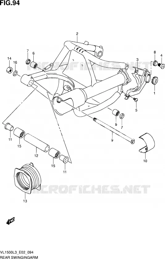 BRAS OSCILLANT ARRIERE Suzuki MOTO 1500 INTRUDER 2013  VL1500 L3 (E02)