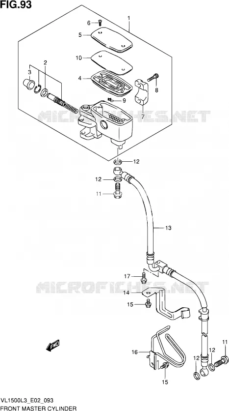 MAITRE CYLINDRE AVANT (VL1500L3 E19) Suzuki MOTO 1500 INTRUDER 2013  VL1500 L3 (E02)
