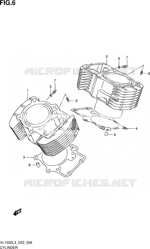CYLINDRE (VL1500L3 E02) Suzuki MOTO 1500 INTRUDER 2013  VL1500 L3 (E19)