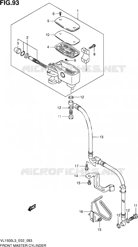 MAITRE CYLINDRE AVANT (VL1500L3 E19) Suzuki MOTO 1500 INTRUDER 2013  VL1500 L3 (E19)
