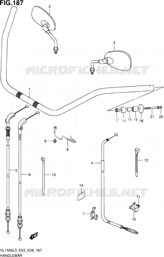 GUIDON (VL1500L3 E33) Suzuki MOTO 1500 BOULEVARD 2013  VL1500 L3/VL1500B L3 (E03,E28,E33)