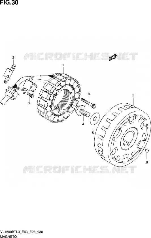 ALLUMAGE ROTOR - STATOR Suzuki MOTO 1500 INTRUDER 2013  VL1500B TL3 (E03,E28,E33)