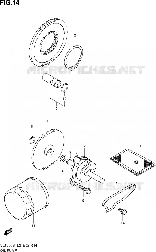 POMPE A HUILE Suzuki MOTO 1500 INTRUDER 2013  VL1500B TL3 (E19)