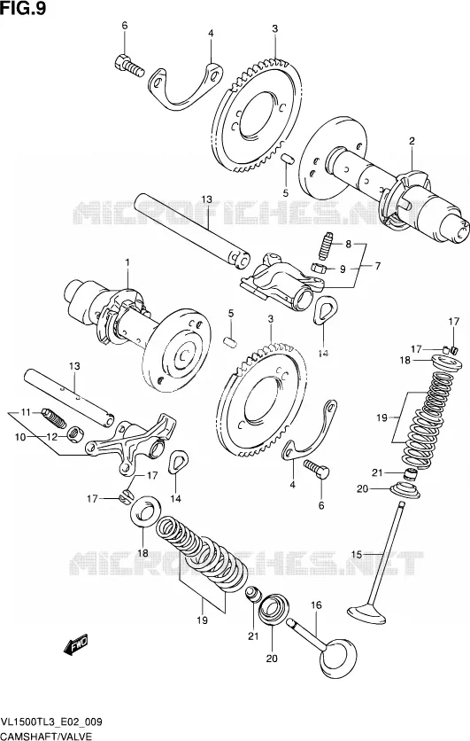 ARBRE A CAMES - VALVE Suzuki MOTO 1500 INTRUDER 2014  VL1500T L3 (E19)
