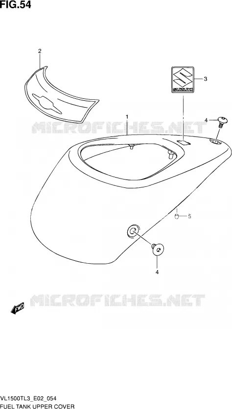 RESERVOIR D'ESSENCE - COUVERCLE SUPERIEUR Suzuki MOTO 1500 INTRUDER 2013  VL1500T L3 (E19)