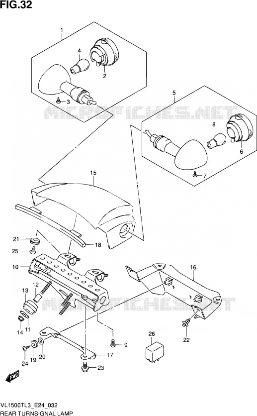 CLIGNOTANTS ARRIERE Suzuki MOTO 1500 BOULEVARD 2013  VL1500T L3 (E24)