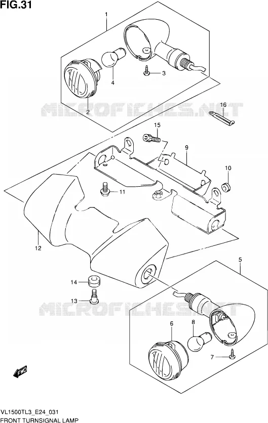 CLIGNOTANTS AVANT Suzuki MOTO 1500 BOULEVARD 2013  VL1500T L3 (E24)