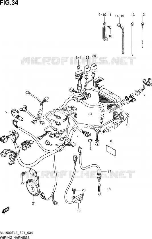 FAISCEAU ELECTRIQUE Suzuki MOTO 1500 BOULEVARD 2013  VL1500T L3 (E24)