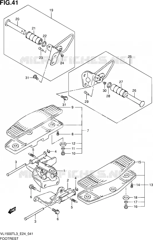 REPOSE PIED Suzuki MOTO 1500 BOULEVARD 2013  VL1500T L3 (E24)