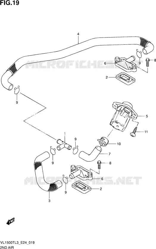 SYSTEME RECYCLAGE GAZ ECHAPPEMENT Suzuki MOTO 1500 BOULEVARD 2013  VL1500T L3 (E24)