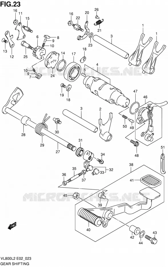 ENSEMBLE SELECTEUR DE VITESSES Suzuki MOTO 800 VOLUSIA 2012  VL800L2