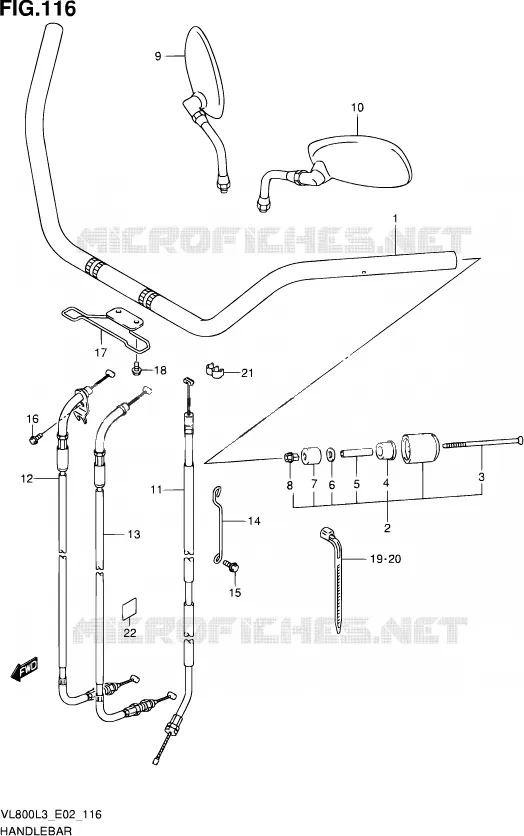 GUIDON (VL800L3 E02) Suzuki MOTO 800 VOLUSIA 2013  VL800 L3 (E02)