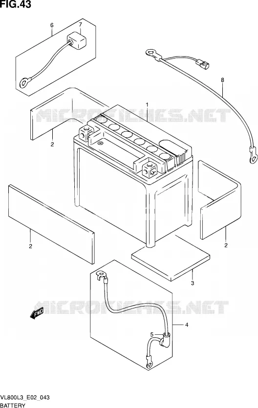 BATTERIE Suzuki MOTO 800 VOLUSIA 2013  VL800 L3/VL800T L3 (E24)