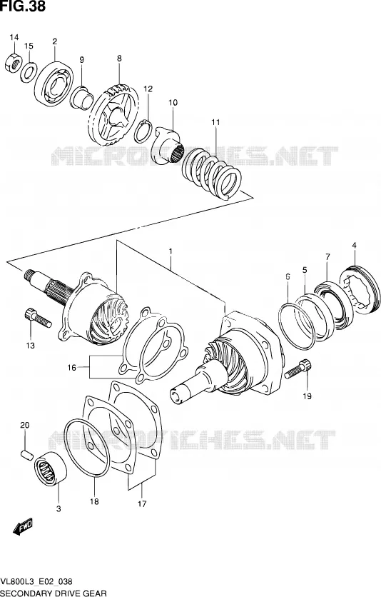 COUPLE CONIQUE Suzuki MOTO 800 VOLUSIA 2013  VL800 L3/VL800T L3 (E24)