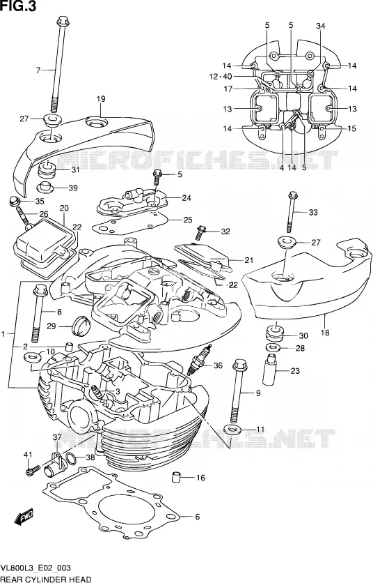 CULASSE ARRIERE Suzuki MOTO 800 VOLUSIA 2013  VL800 L3/VL800T L3 (E24)