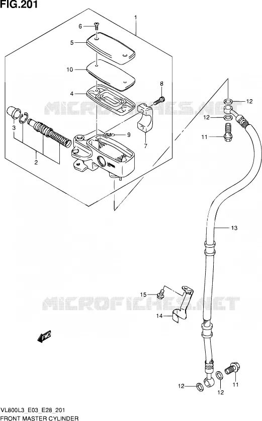 MAITRE CYLINDRE AVANT Suzuki MOTO 800 VOLUSIA 2013  VL800 L3/VL800T L3/VL800C L3