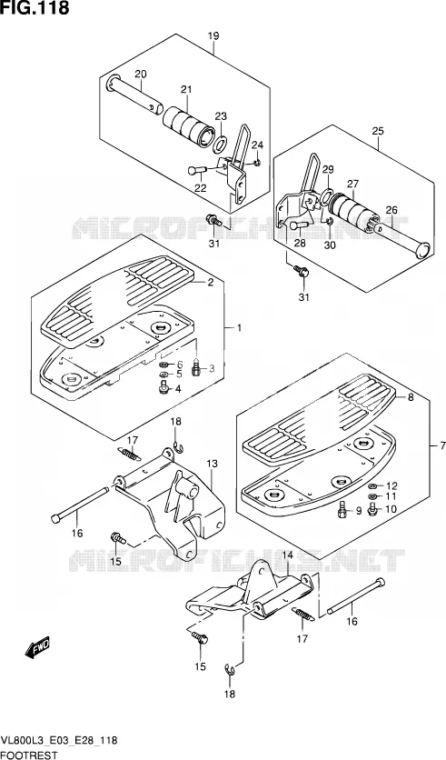 REPOSE PIED Suzuki MOTO 800 VOLUSIA 2013  VL800 L3/VL800T L3/VL800C L3