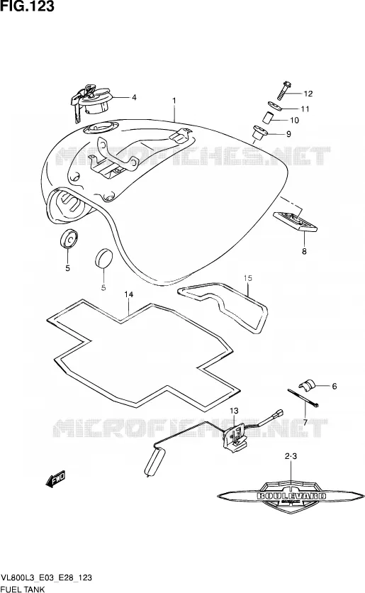 RESERVOIR D'ESSENCE (VL800CL3 E28) Suzuki MOTO 800 VOLUSIA 2013  VL800 L3/VL800T L3/VL800C L3