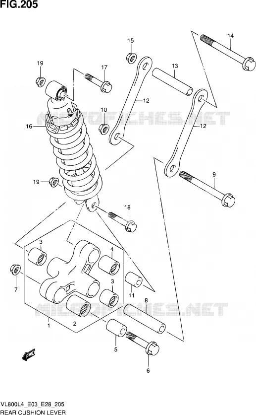 BIELLETTE D'AMORTISSEUR (VL800L4 E33) Suzuki MOTO 800 VOLUSIA 2014  VL800 L4/VL800T L4/VL800C L4