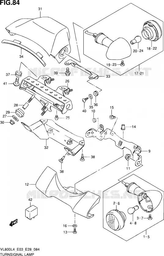 CLIGNOTANTS (VL800CL4 E33) Suzuki MOTO 800 VOLUSIA 2014  VL800 L4/VL800T L4/VL800C L4