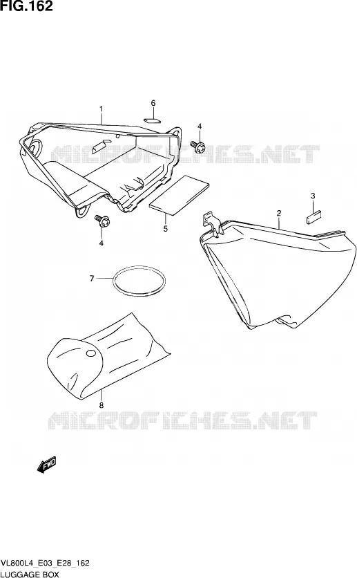 COFFRE Suzuki MOTO 800 VOLUSIA 2014  VL800 L4/VL800T L4/VL800C L4