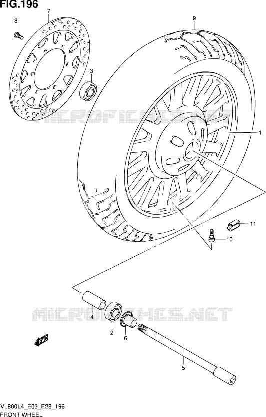 ROUE AVANT (VL800CL4 E33) Suzuki MOTO 800 VOLUSIA 2014  VL800 L4/VL800T L4/VL800C L4